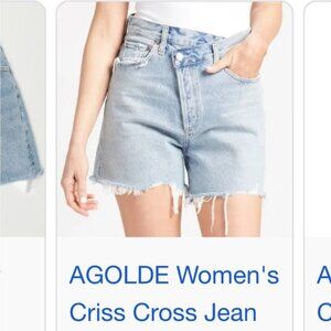 Agolde Criss Cross Crossover Jean Denim Shorts